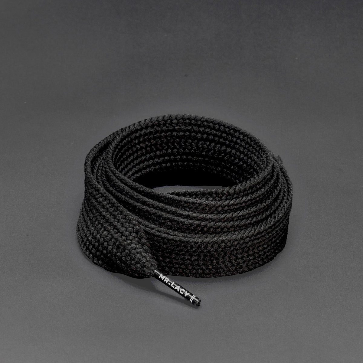 שרוכים שטוחים רחבים במיוחד בצבע שחור 130 ס״מ - Fatties Black 130 - תמונה 1