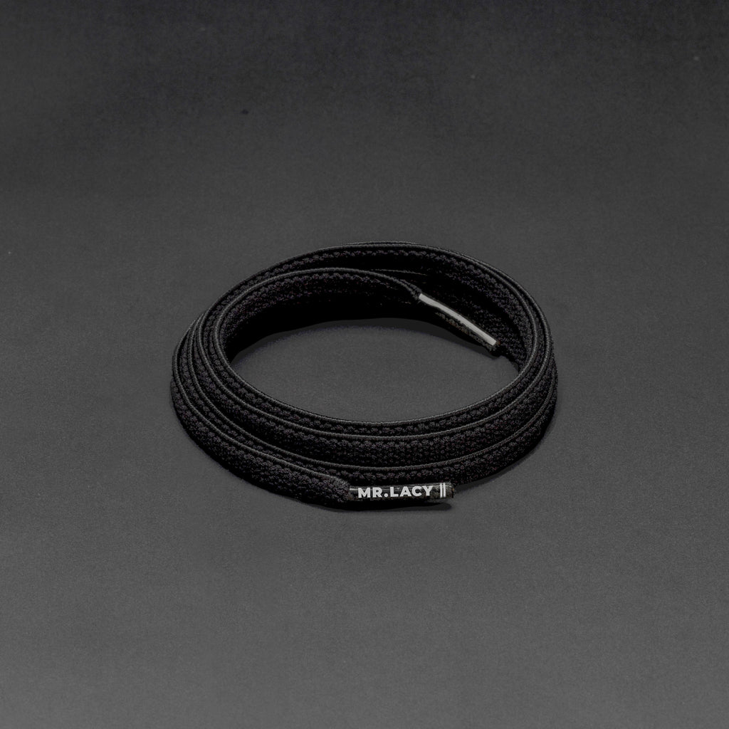 זוג שרוכים אלסטיים בצבע שחור - 90 Flexies Black - תמונה 1