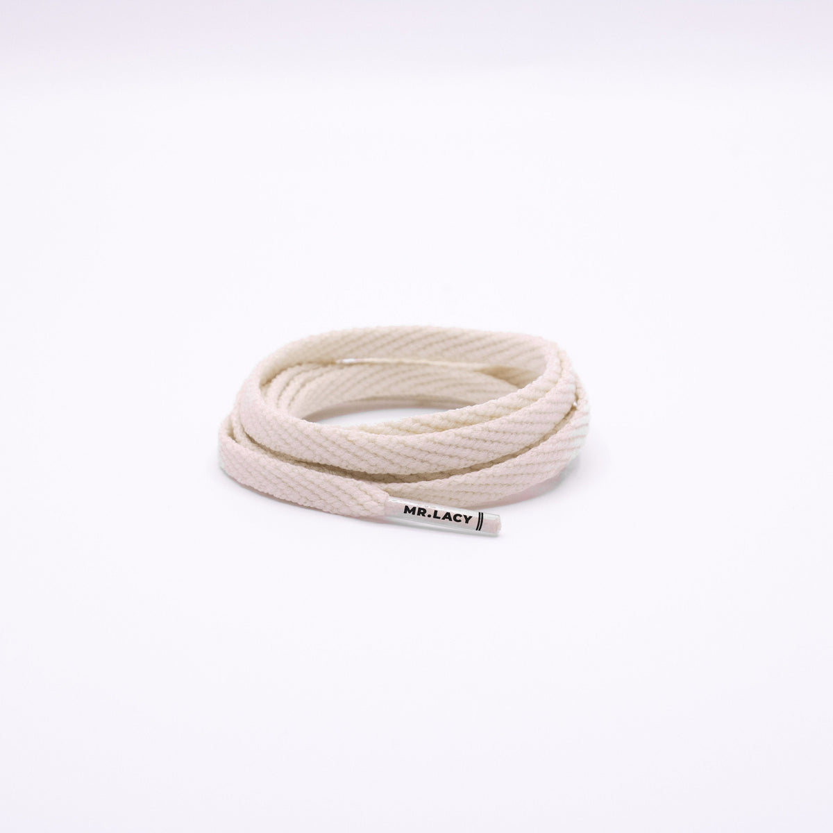 זוג שרוכים צרים בצבע שמנת 120 ס״מ - Skinnies Cream - תמונה 1