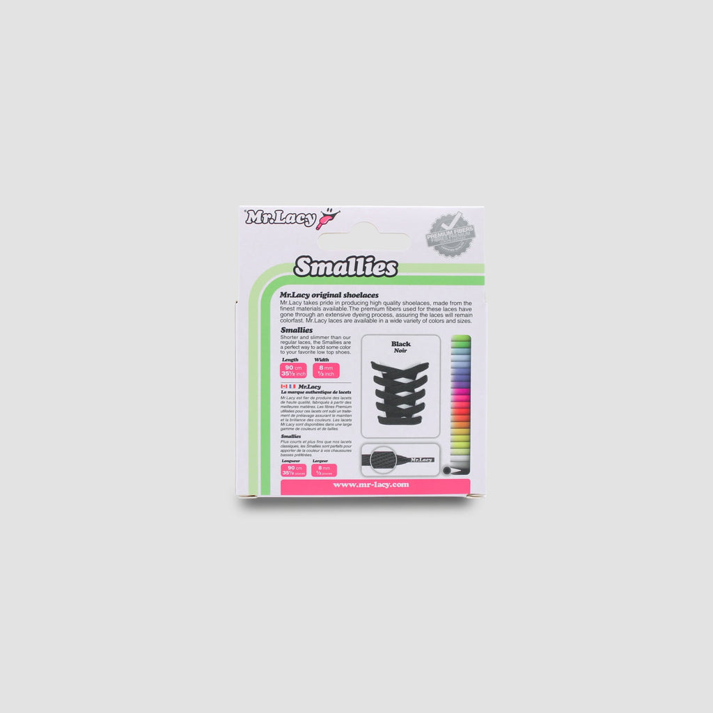 זוג שרוכים קצרים בצבע שחור 90 ס״מ - Smallies Black - תמונה 4 - אריזה