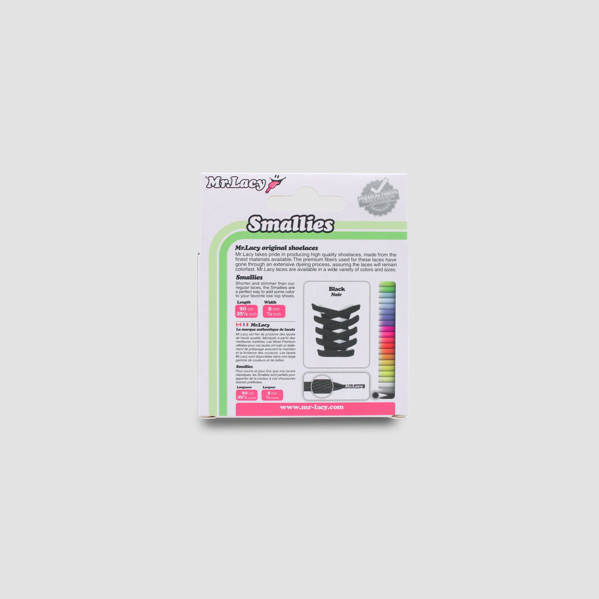 זוג שרוכים קצרים בצבע שחור 90 ס״מ - Smallies Black - תמונה 4 - אריזה