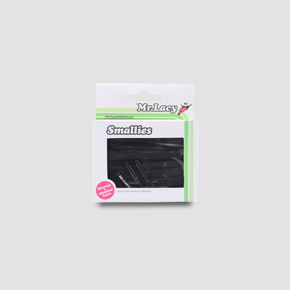 זוג שרוכים קצרים בצבע שחור 90 ס״מ - Smallies Black - תמונה 3 - אריזה