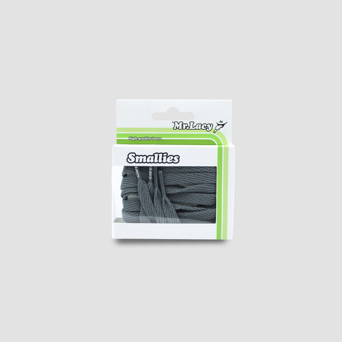 זוג שרוכים קצרים בצבע אפור כהה 90 ס״מ - Smallies Dark Grey - תמונה 3 - אריזה