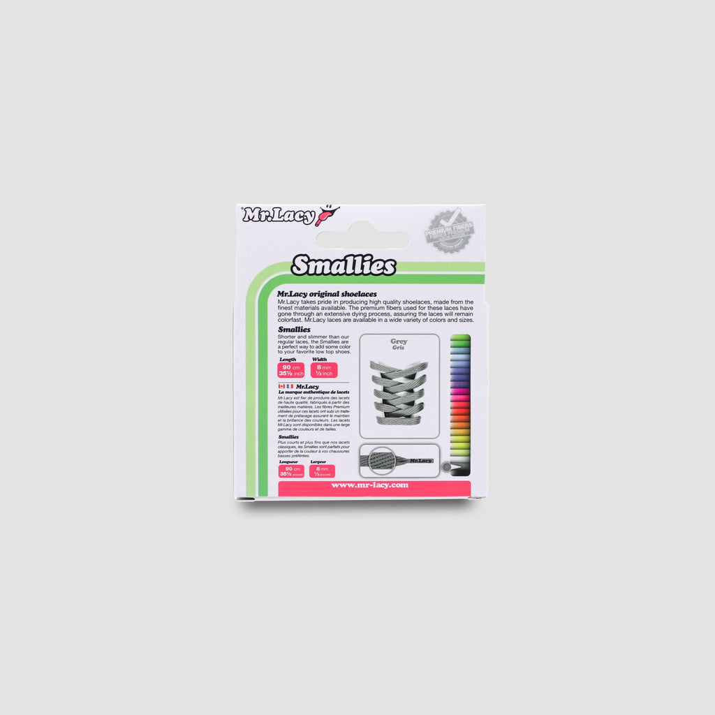 זוג שרוכים קצרים בצבע אפור 90 ס״מ - Smallies Grey - תמונה 4 - אריזה