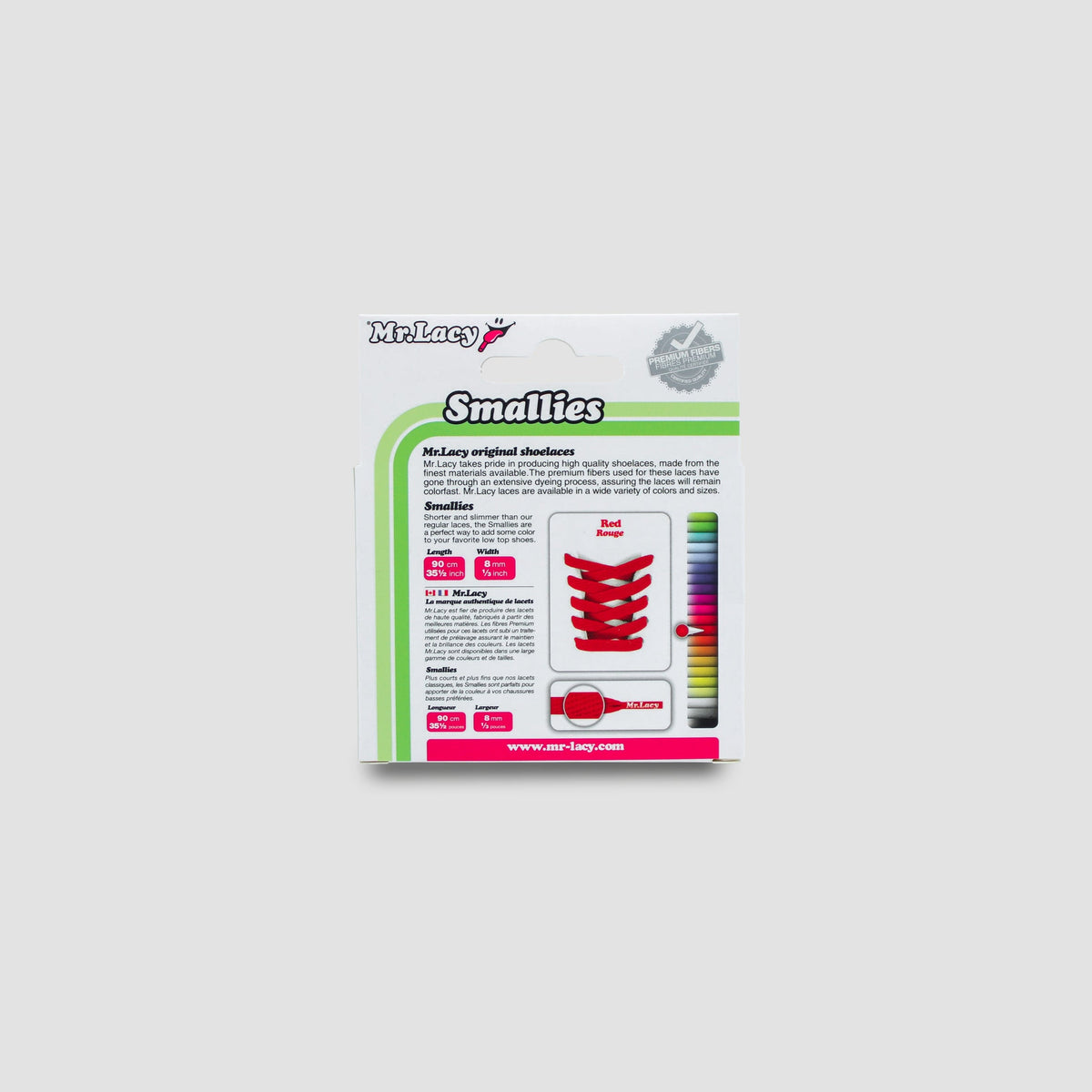 זוג שרוכים קצרים בצבע אדום 90 ס״מ - Smallies Red - תמונה 4 - אריזה