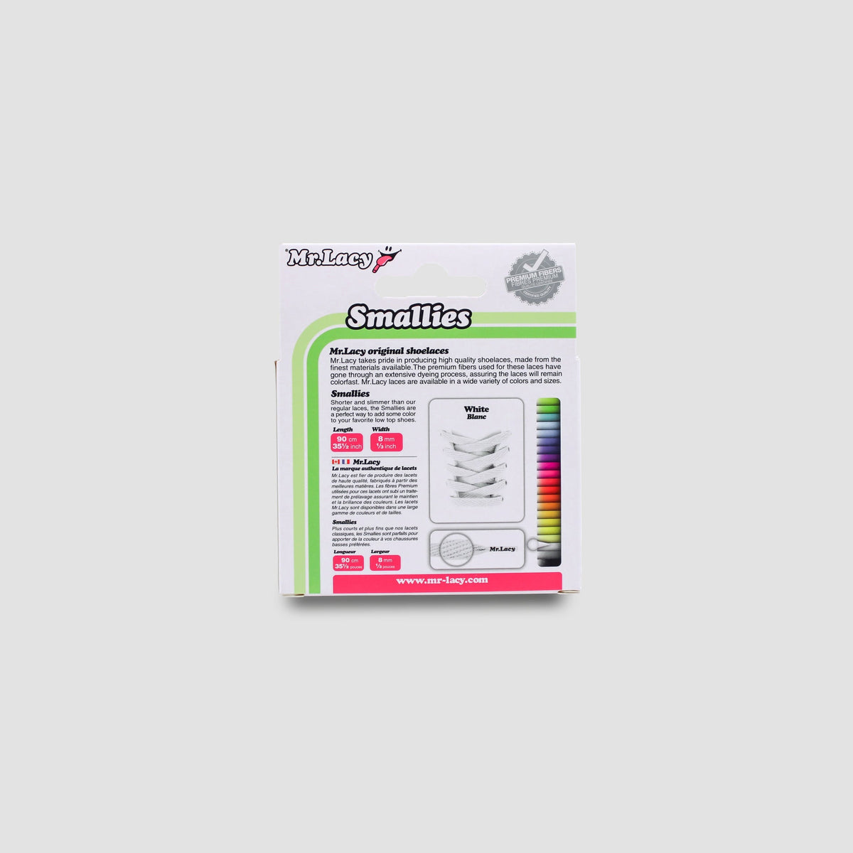 זוג שרוכים קצרים בצבע לבן 90 ס״מ - Smallies White - תמונה 4 - אריזה