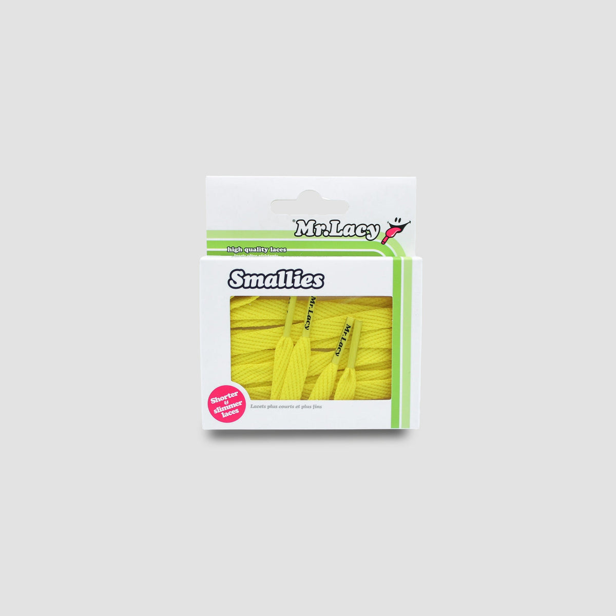 זוג שרוכים קצרים בצבע צהוב 90 ס״מ - Smallies Yellow - תמונה 3 - אריזה