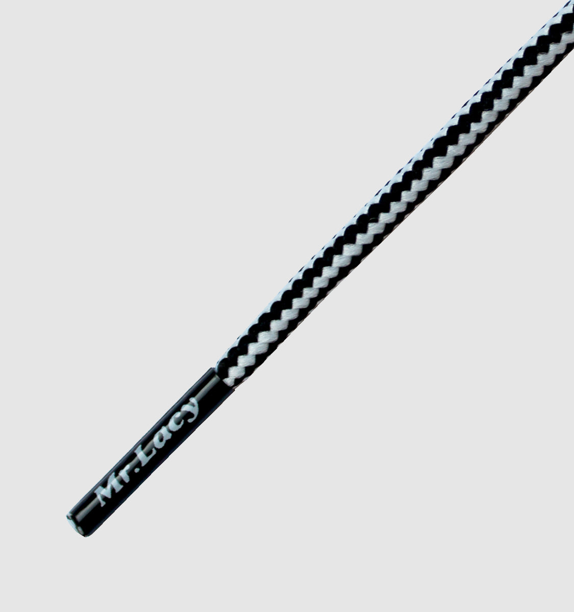 Hillies DM Black/White 140 - שרוכים עגולים מותאמים לנעלי דר מרטינס בצבע שחור לבן