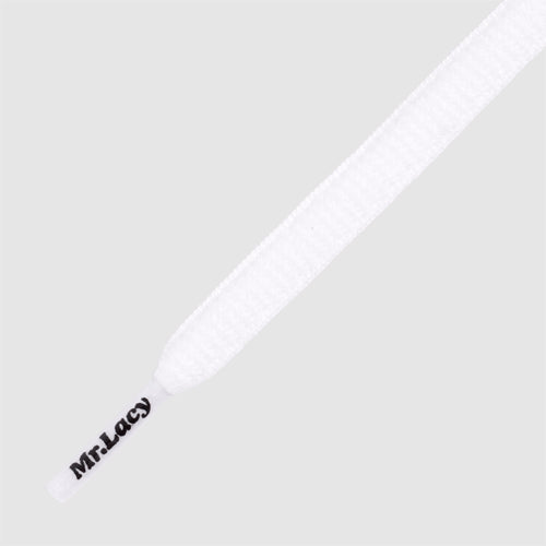 Slimmies White- זוג שרוכים אובליים בצבע לבן