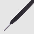 Flatties Black Silver metal tip- זוג שרוכים שטוחים בצבע שחור עם אגלט כסוף