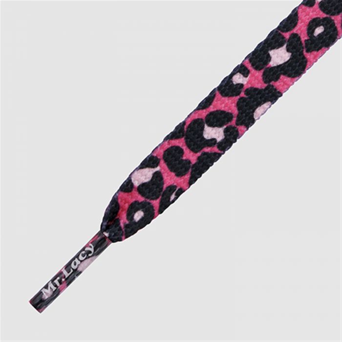 Printies Leopard Hot pink - זוג שרוכים עם ההדפס מנומר ורוד