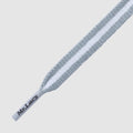 Stripies Grey White - זוג שרוכים שטוחים עם הפס אפור לבן
