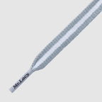 Stripies Grey White - זוג שרוכים שטוחים עם הפס אפור לבן
