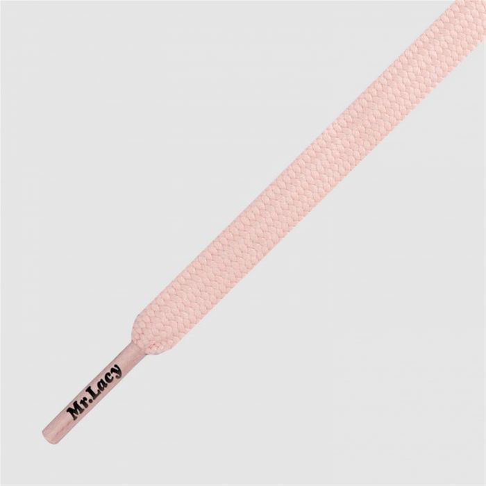 Pastel Pink - זוג שרוכים שטוחים בצבע ורוד פסטל