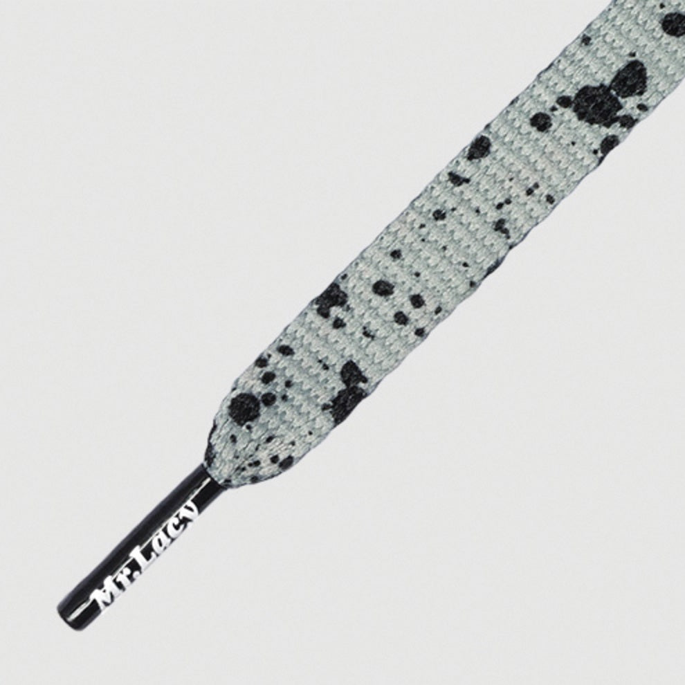 Printies Cement Grey / Black - זוג שרוכים עם הדפס בצבע אפור שחור