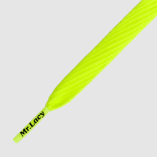 Flatties Neon Lime Yellow- זוג שרוכים שטוחים בצבע צהוב לימון נאון 130 ס״מ