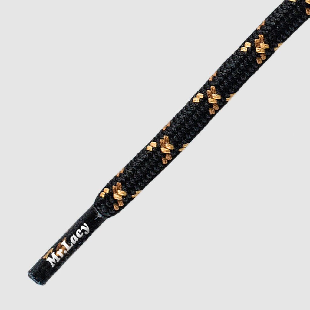 120 Hikies Round Black/Brown- זוג שרוכים עגולים בצבע שחור עם חום