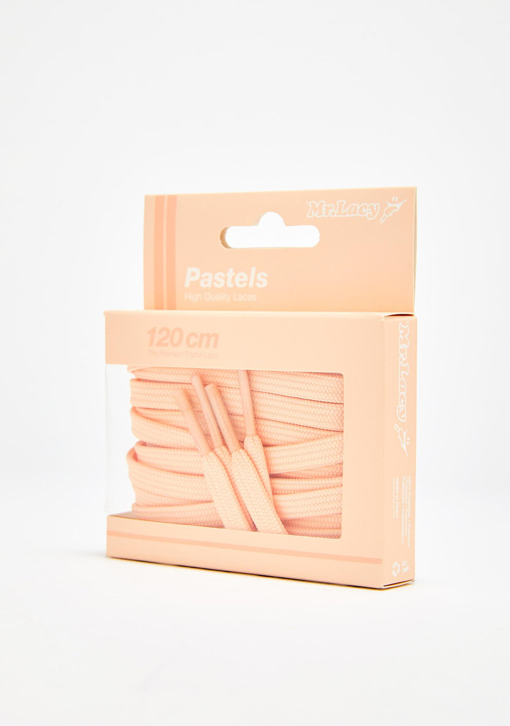 זוג שרוכים שטוחים בצבע פסטל אפרסק - Pastel Peach