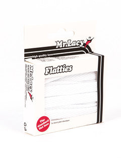 זוג שרוכים שטוחים בצבע לבן 150 ס״מ - Flatties Whit