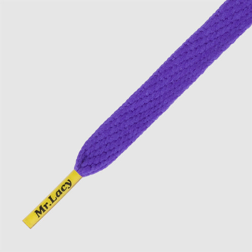 Flatties JR CT Violet/Yellow - זוג שרוכים שטוחים בצבע סגול עם אגלט צהוב 110 סמ