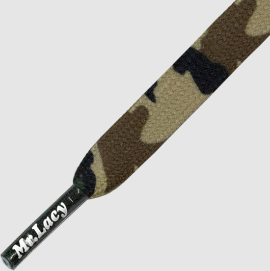 Smallies Printed Valley camo - זוג שרוכים שטוחים קצרים עם הדפס צבעי הסוואה