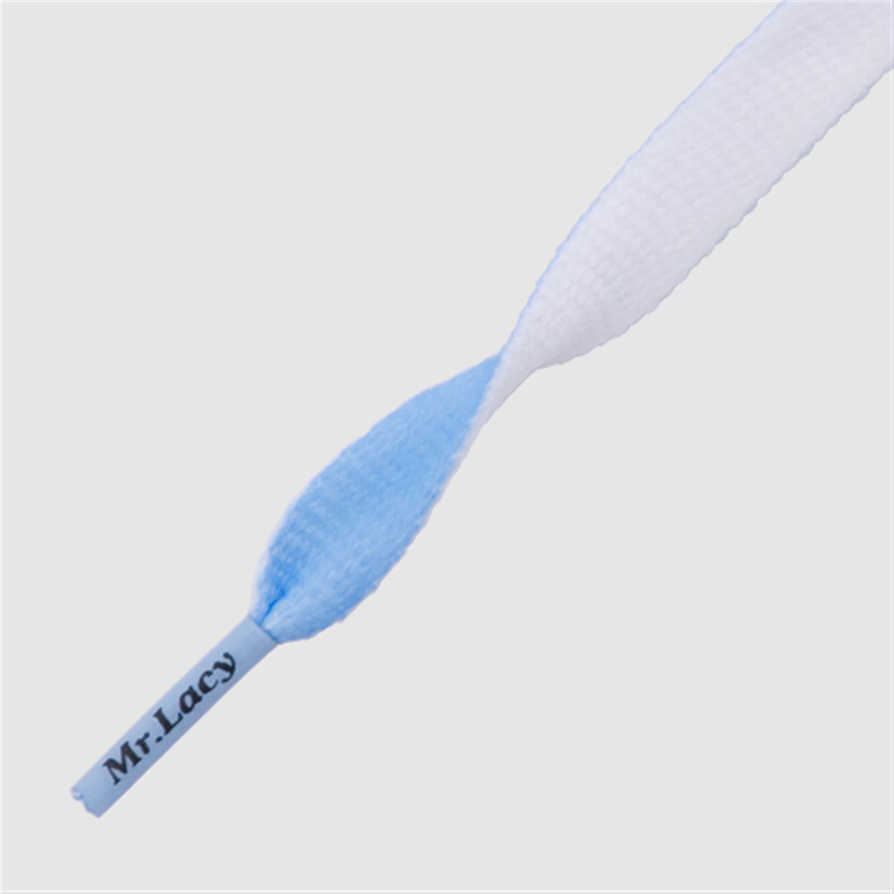 Clubbies Light Blue/White - זוג שרוכים שטוחים בשני צבעים תכלת ולבן