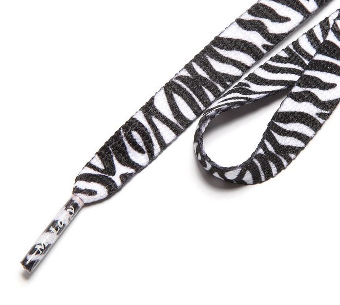 זוג שרוכים עם ההדפס זברה שחור לבן - Printies Zebra