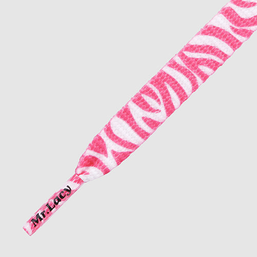 Printies Zebra Hot Pink White- זוג שרוכים עם ההדפס זברה ורוד לבן