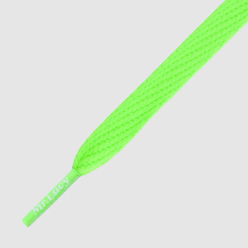 Flatties Junior Neon Green 110- זוג שרוכים שטוחים בצבע ירוק ניאון 110 ס״מ