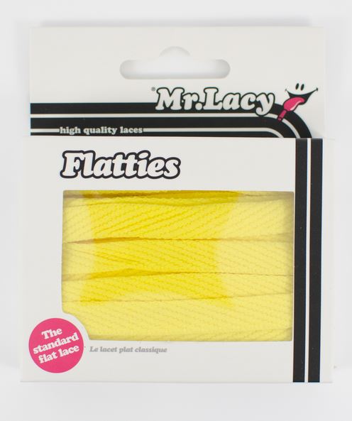 זוג שרוכים שטוחים בצבע צהוב 130 ס״מ - Flatties Yel