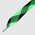 Fatties Black / Green 130- שרוכים שטוחים רחבים במיוחד בצבע שחור ירוק 130 ס״מ