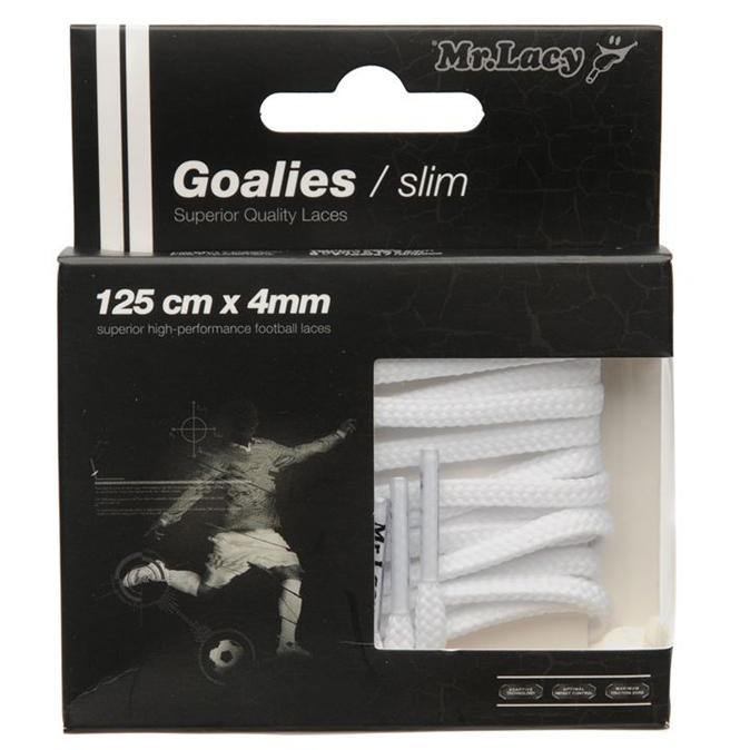 שרוכים עגולים צרים לנעלי כדורגל בצבע לבן - Goalies