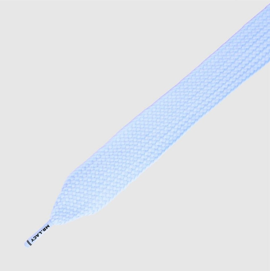 Fatties Pastel Baby Blue 130- שרוכים שטוחים רחבים במיוחד בצבע כחול פסטל 130 ס״מ