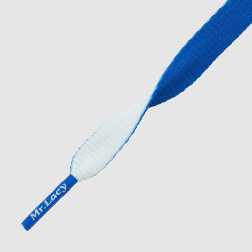 Clubbies Royal Blue/White - זוג שרוכים שטוחים בשני צבעים כחול לבן