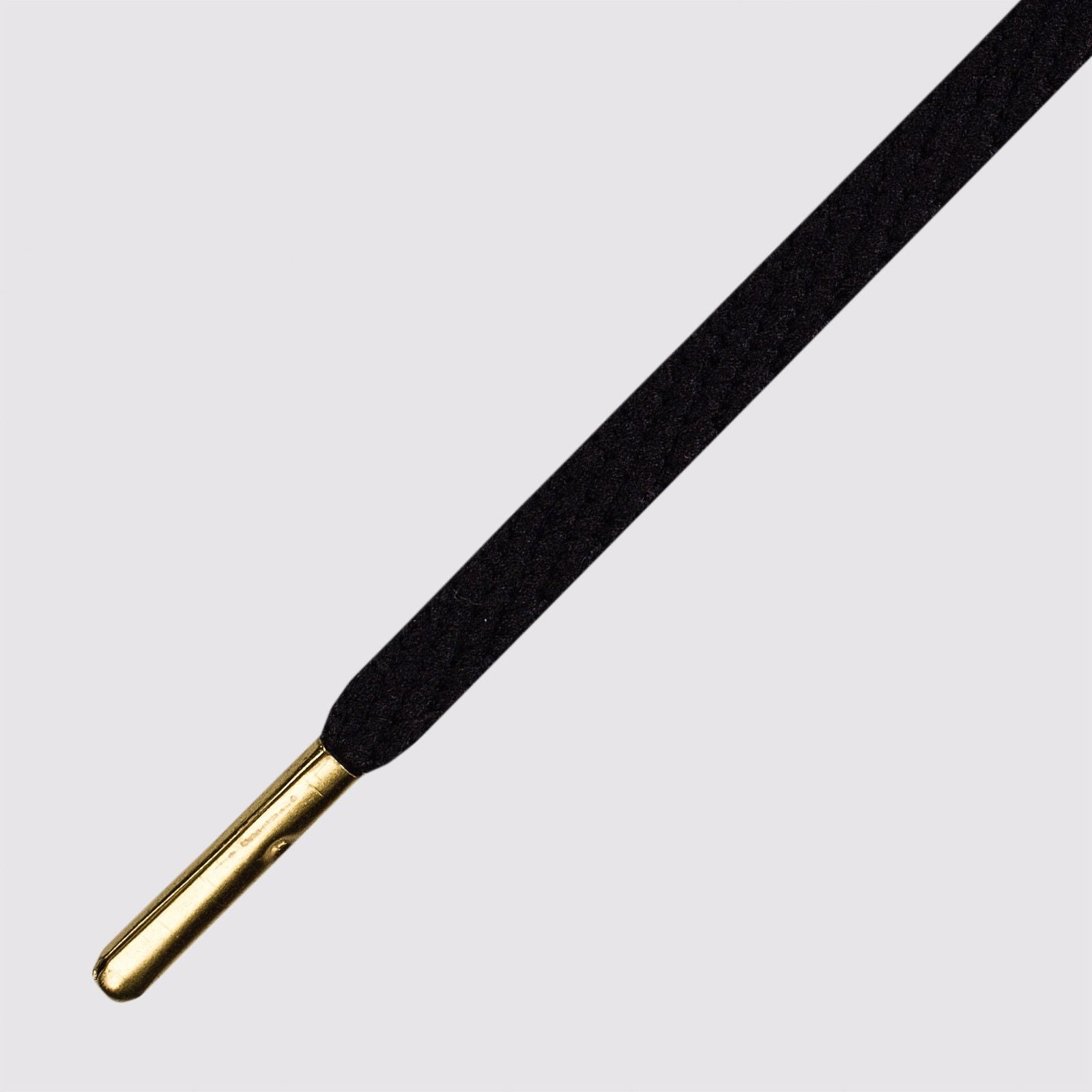 Skinnies Black Gold Tip- זוג שרוכים צרים בצבע שחור עם אגלט בצבע זהב 120 ס״מ