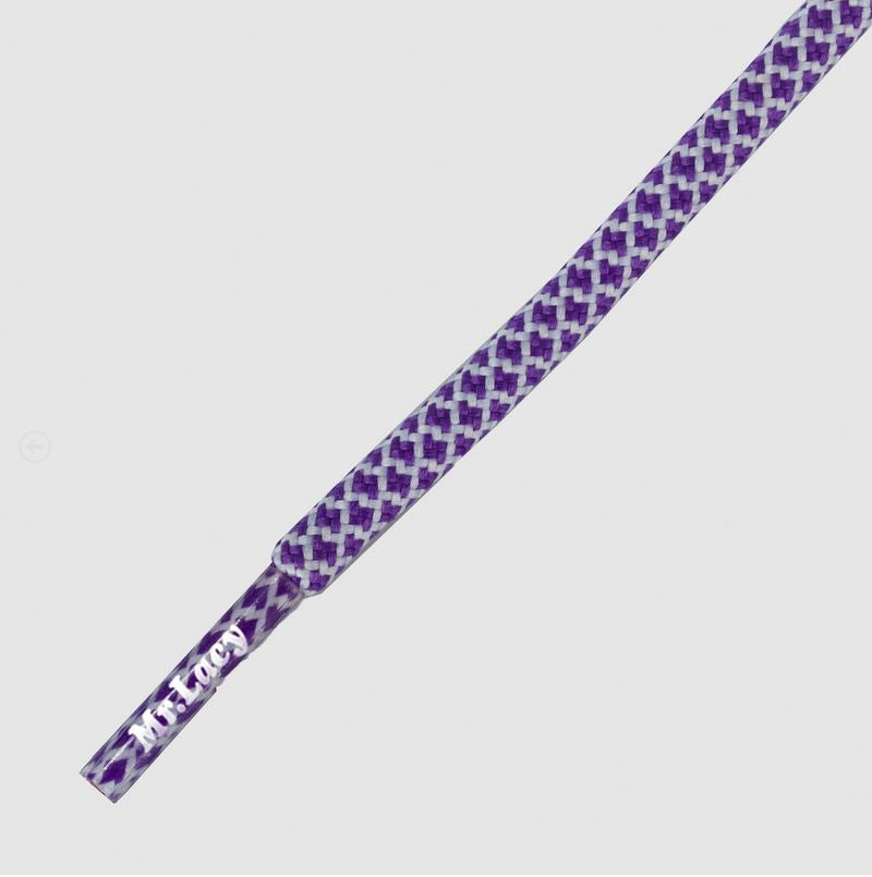 Ropies Violet White- זוג שרוכים חבל עגול סגול לבן
