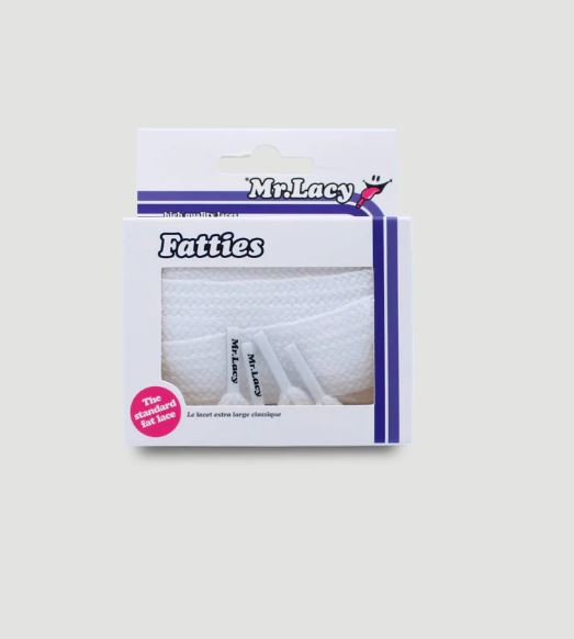 שרוכים שטוחים רחבים במיוחד בצבע לבן 110 ס״מ - Fatt