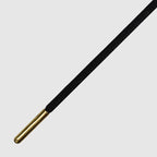 Runnies Round Black Gold Tip-שרוכים עגולים דקים בצבע שחור עם אגלט זהב 90 ס״מ