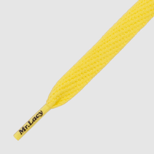 Flatties Junior Yellow- זוג שרוכים שטוחים בצבע צהוב 110 ס״מ