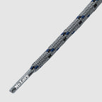 120 Hikies Round Silver- זוג שרוכים עגולים בצבע אפור כסוף עם שחור וכחול