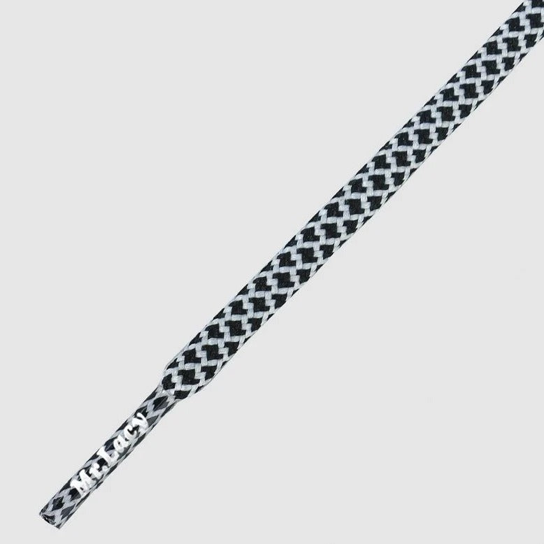 זוג שרוכים חבל עגול שחור לבן - Ropies Black White, Mr.Lacy