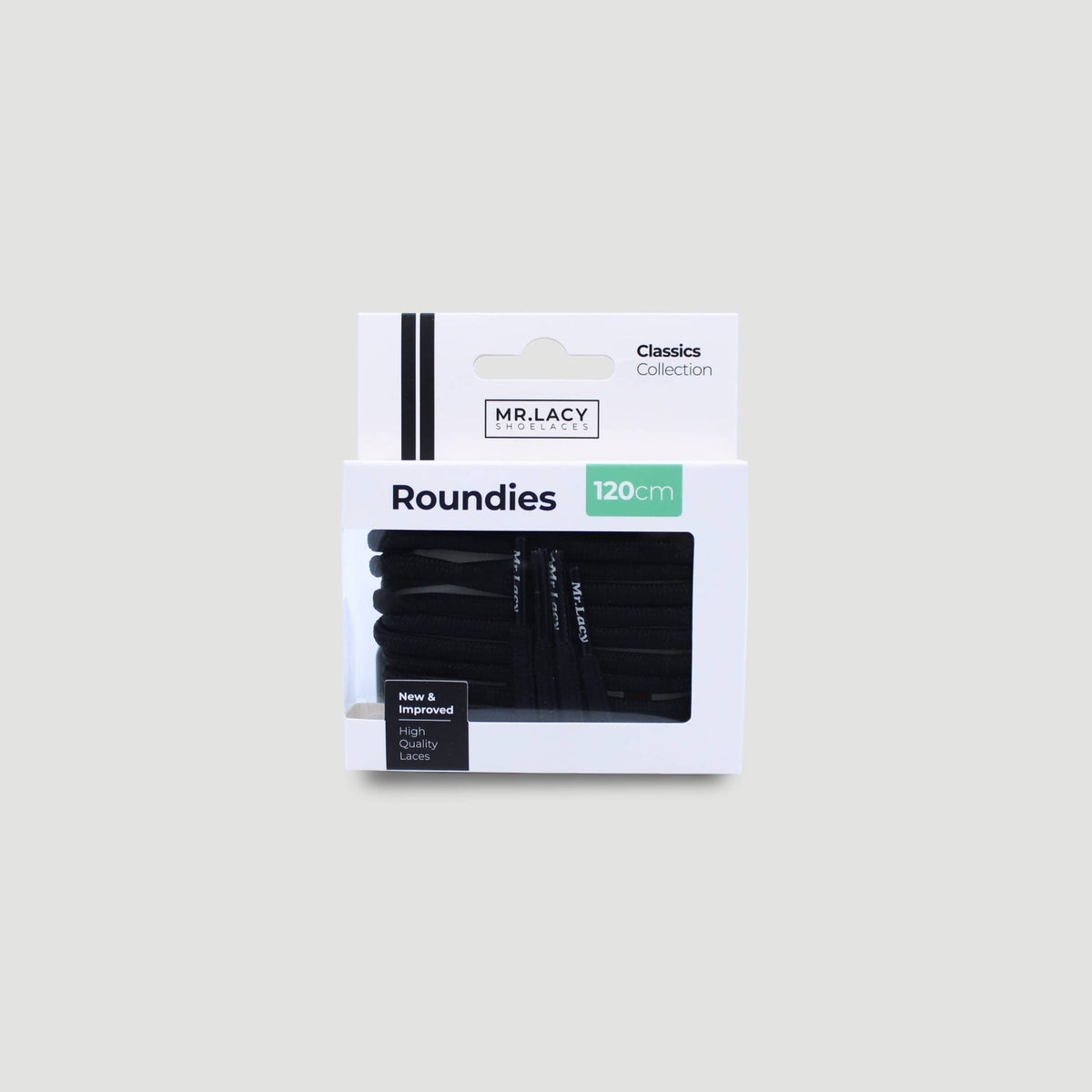 שרוכים עגולים בצבע שחור 130 ס״מ - Roundies Black 130 - תמונה 3 - אריזה