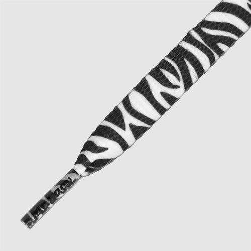זוג שרוכים עם ההדפס זברה שחור לבן - Printies Zebra Black White